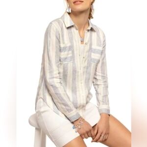 Spartina 449 Callie Linen Boardwalk Stripe Beachy Preppy XL